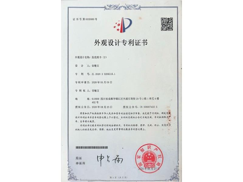 Design Patent certificate 2