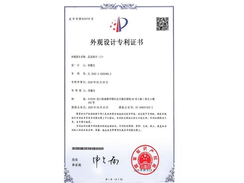 Design Patent Certificate 1