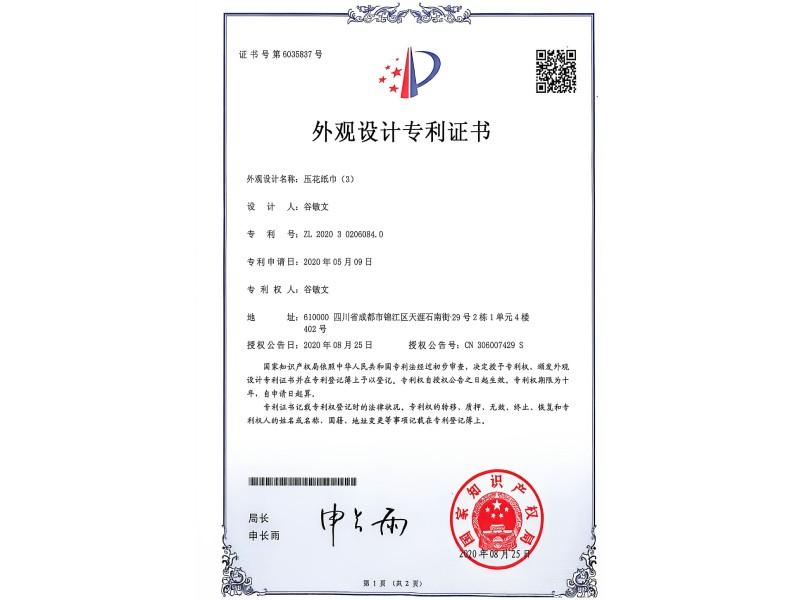 Design Patent certificate 3