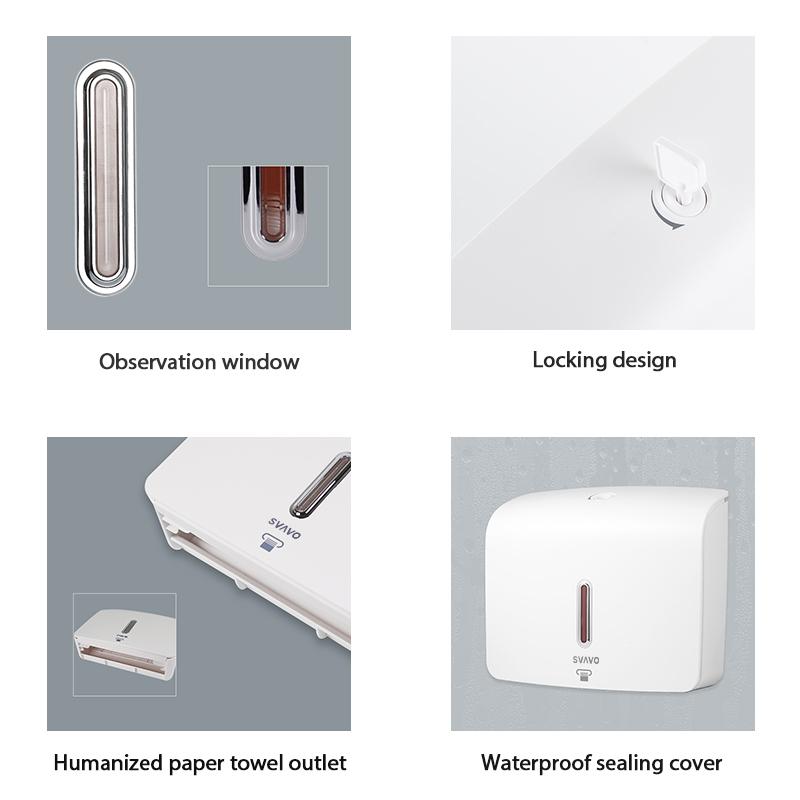 Wall-Mounted Folded Paper Towel Dispenser for
