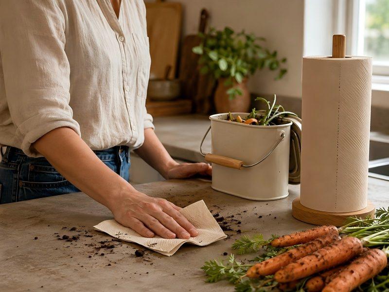 recycled-fiber kitchen towel rewinder