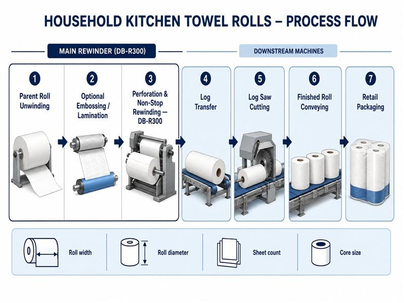 Household Kitchen Towel Roll Formats and