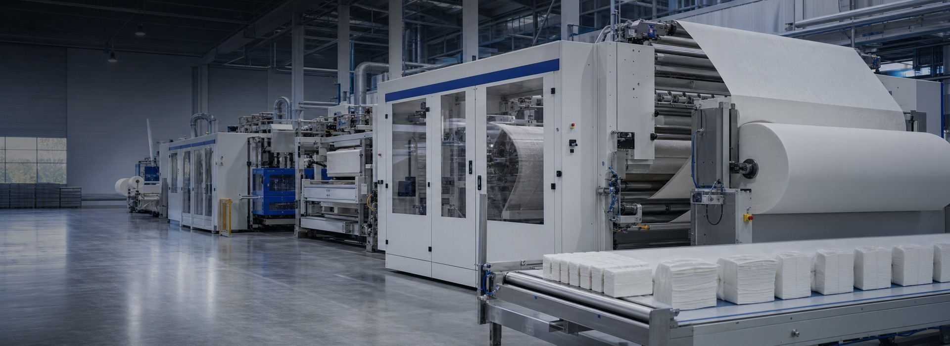 Match tissue machinery features to your product format, output target, and line layout.